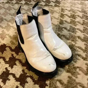 White and Black Boots